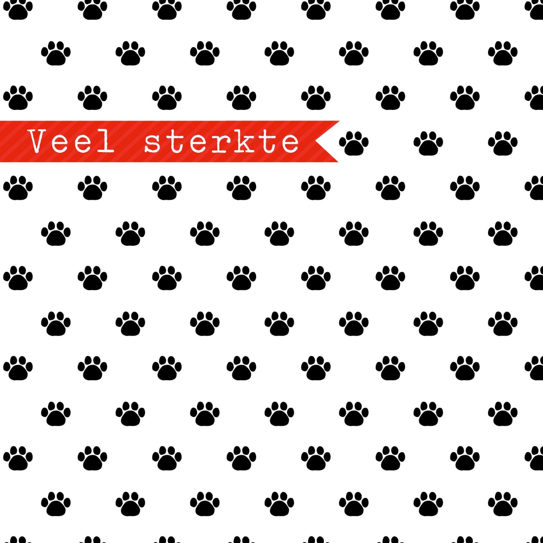 Hallmark Kaart | Condoleance | Patroon dierenpootje veel sterkte