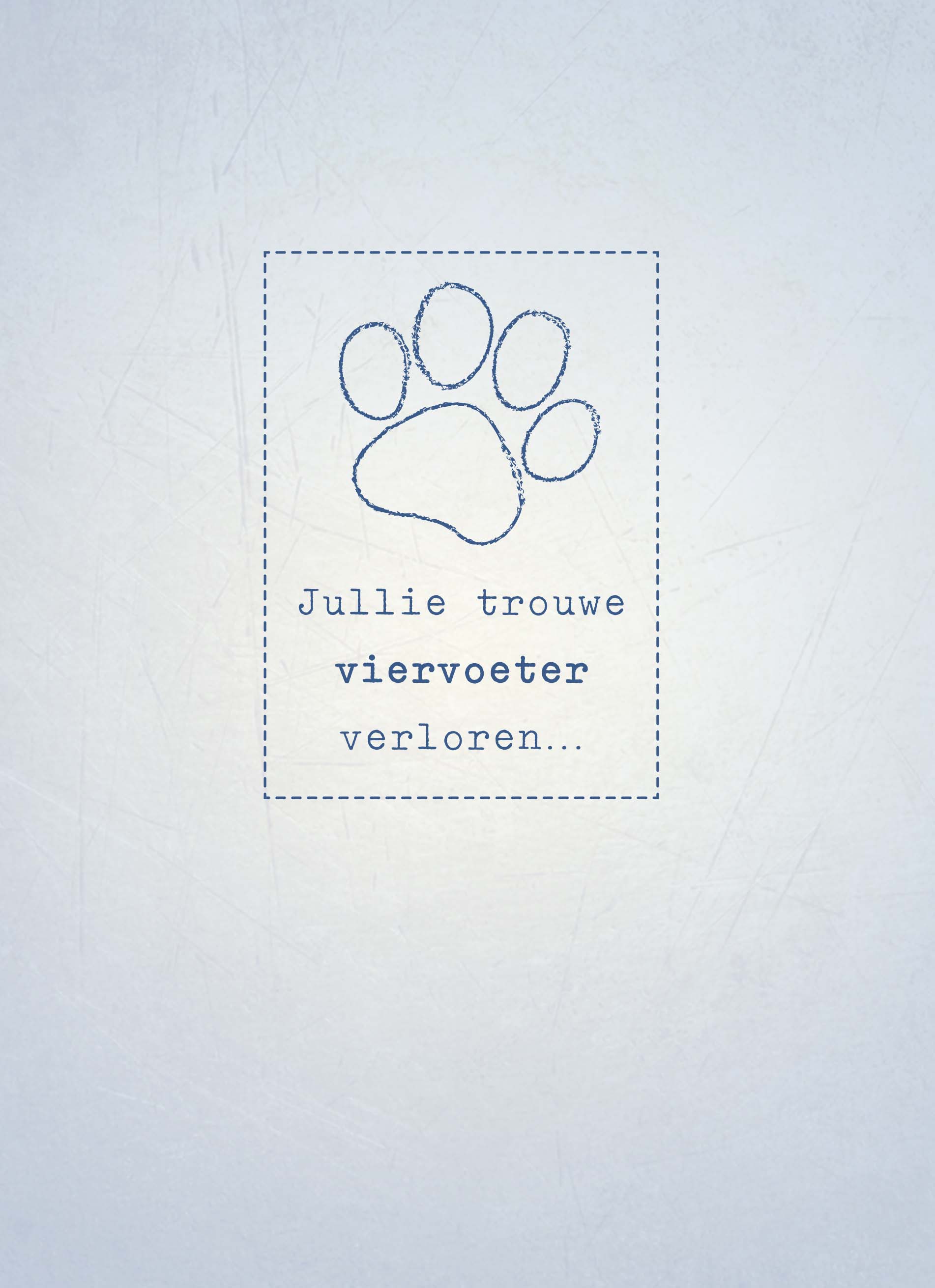 Hallmark Kaart | Condoleance | Dierenpootje viervoeter verloren