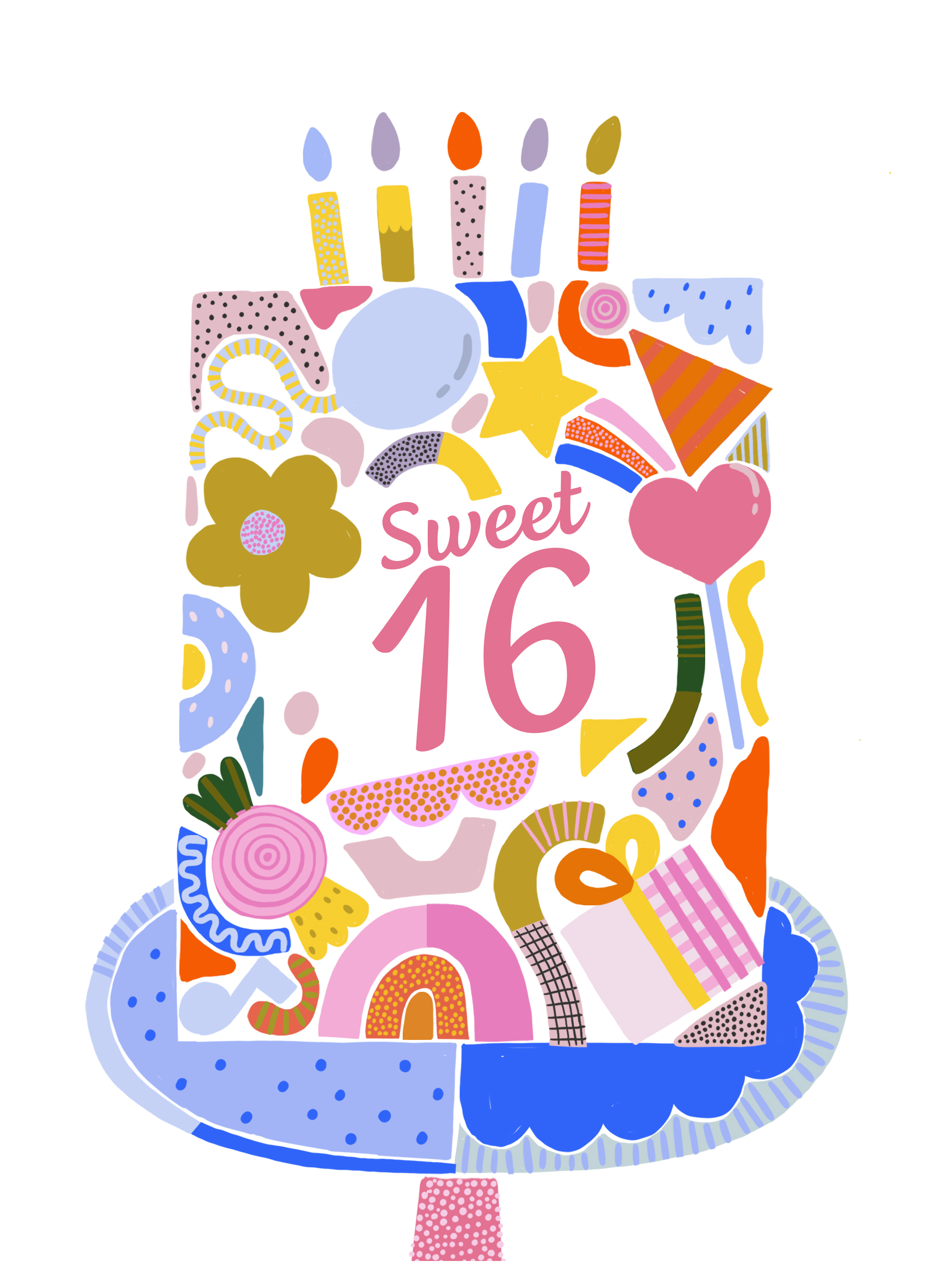 Verjaardagskaart Hallmark | Sweet 16 birthday met een taart