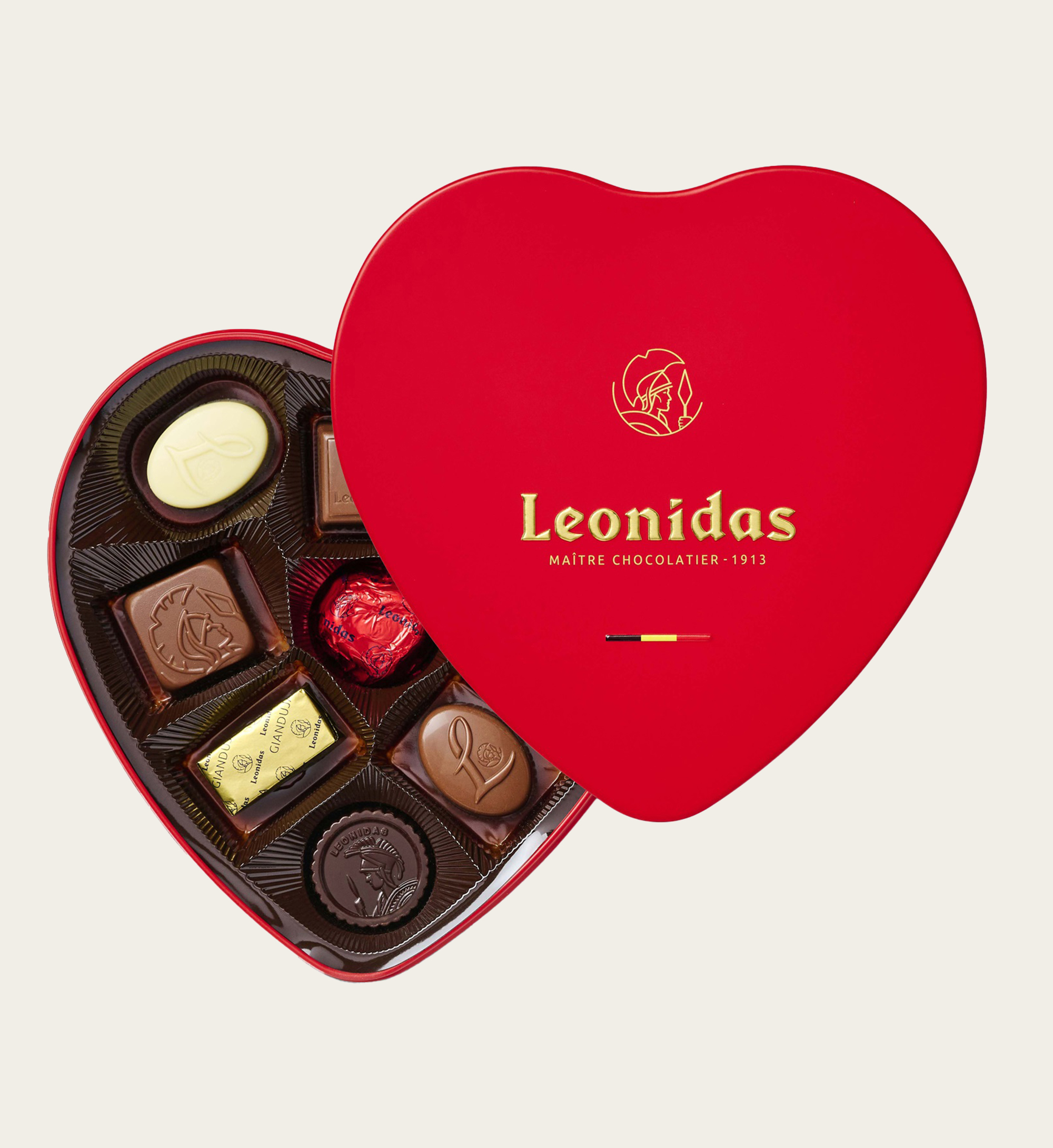 Leonidas Chocolade Bonbons Hartendoos 9 stuks | Chocolade cadeau + kaart versturen