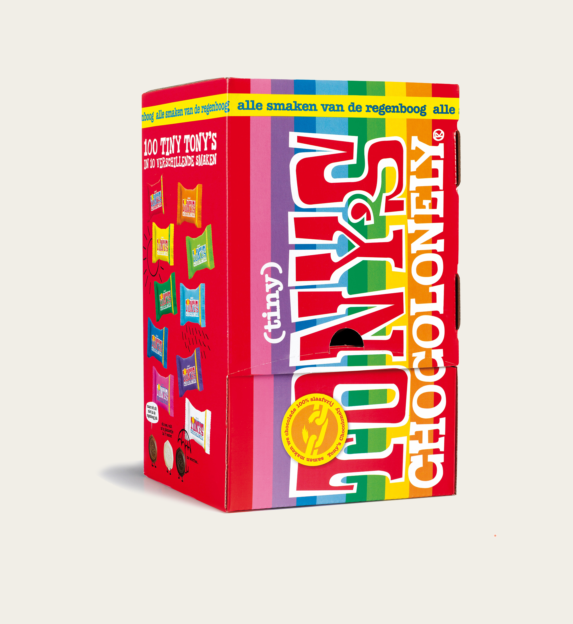 |  Tiny Tony’s Chocolonely Uitdeelbox 100 st. | Chocolade cadeau + kaart versturen
