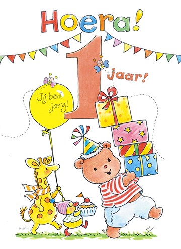 1 Jaar Gefeliciteerd Verjaardagskaarten Kaartje2go