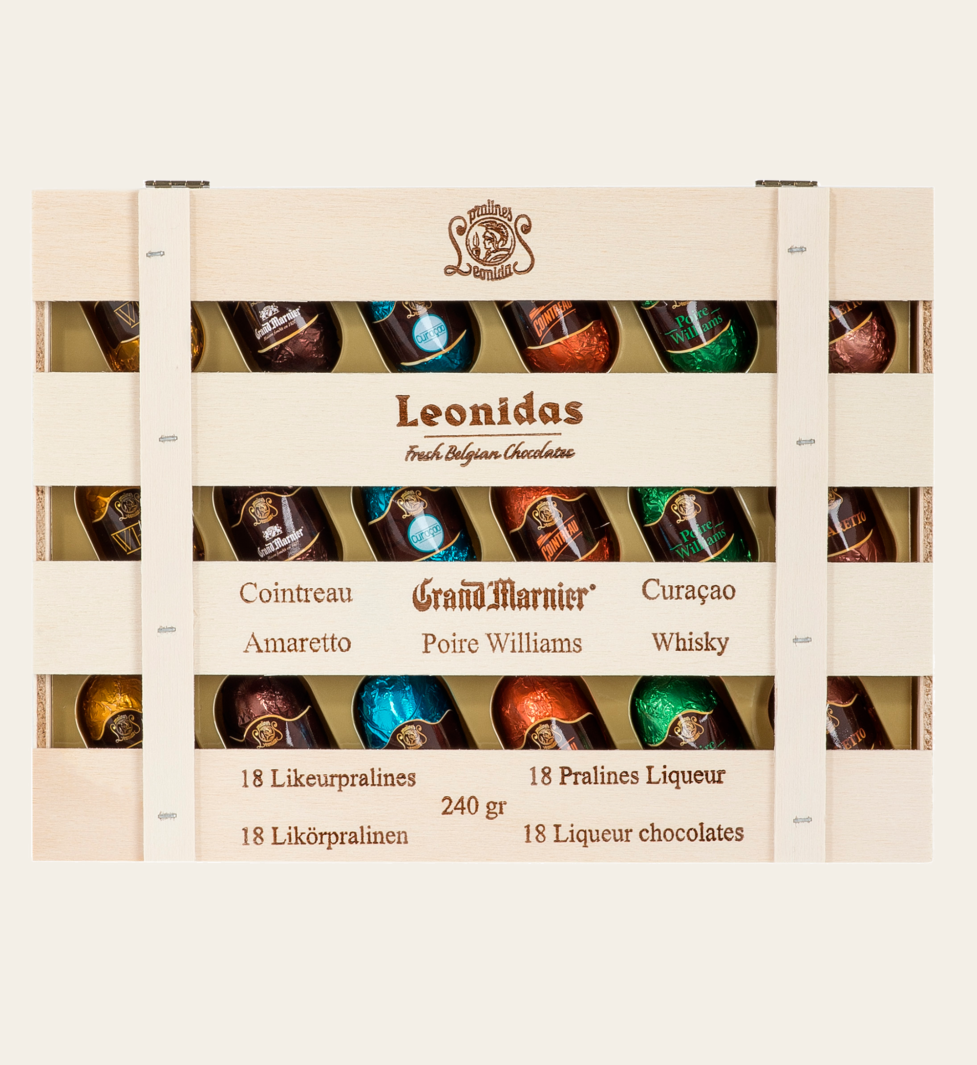 Leonidas Kistje Met Pure Likeurpralines Mix 240g | Chocolade cadeau + kaart versturen